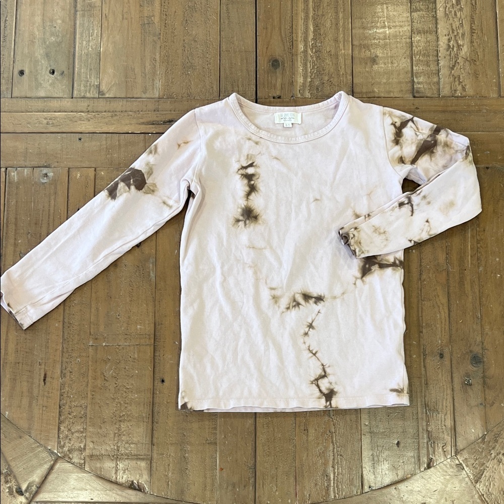 The simple folk pink and brown tie dye long sleeve tee shirt 4-5 years